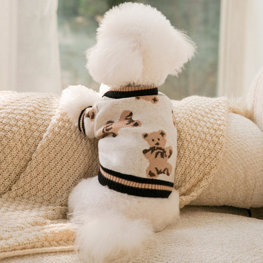Dog & Cat Sweater | Preppy Striped V-Neck Winter Vest