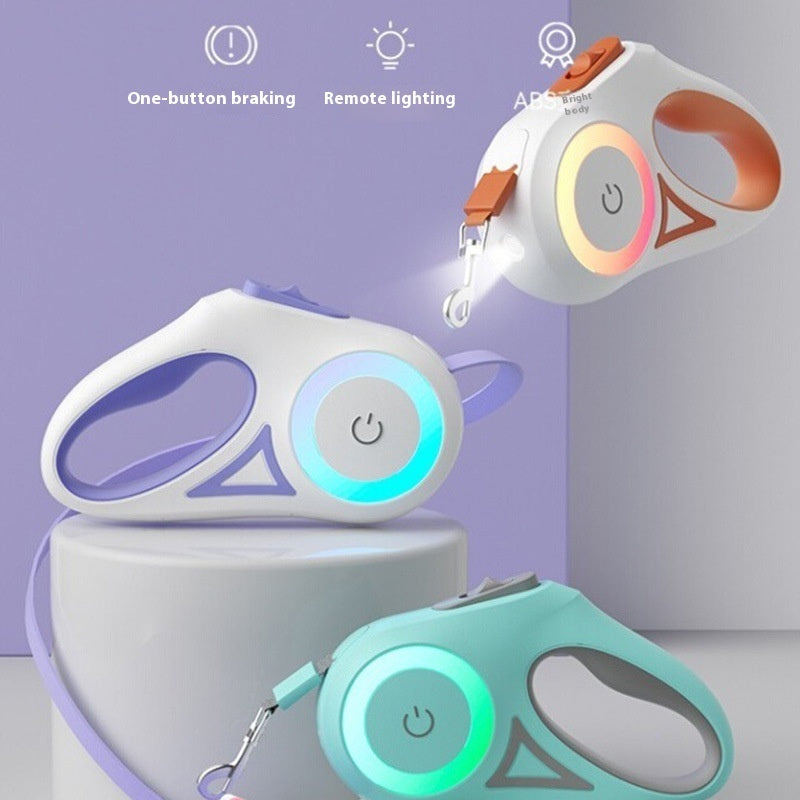 Retractable Dog Leash & Collar UK | Automatic LED Pet Rope | The Petorium