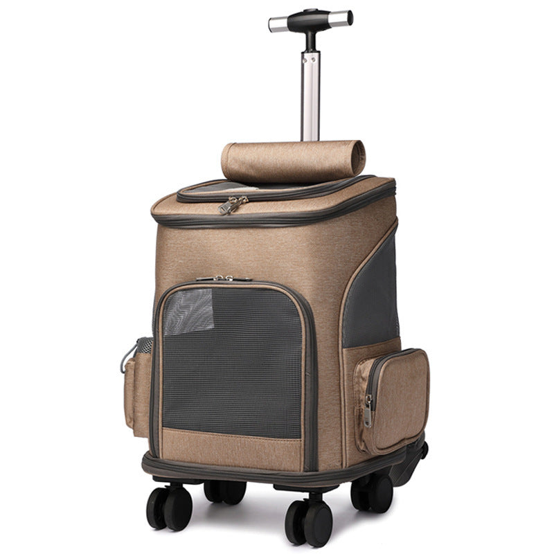 Portable Pet Backpack with Wheels – Travel Cat & Dog Carrier