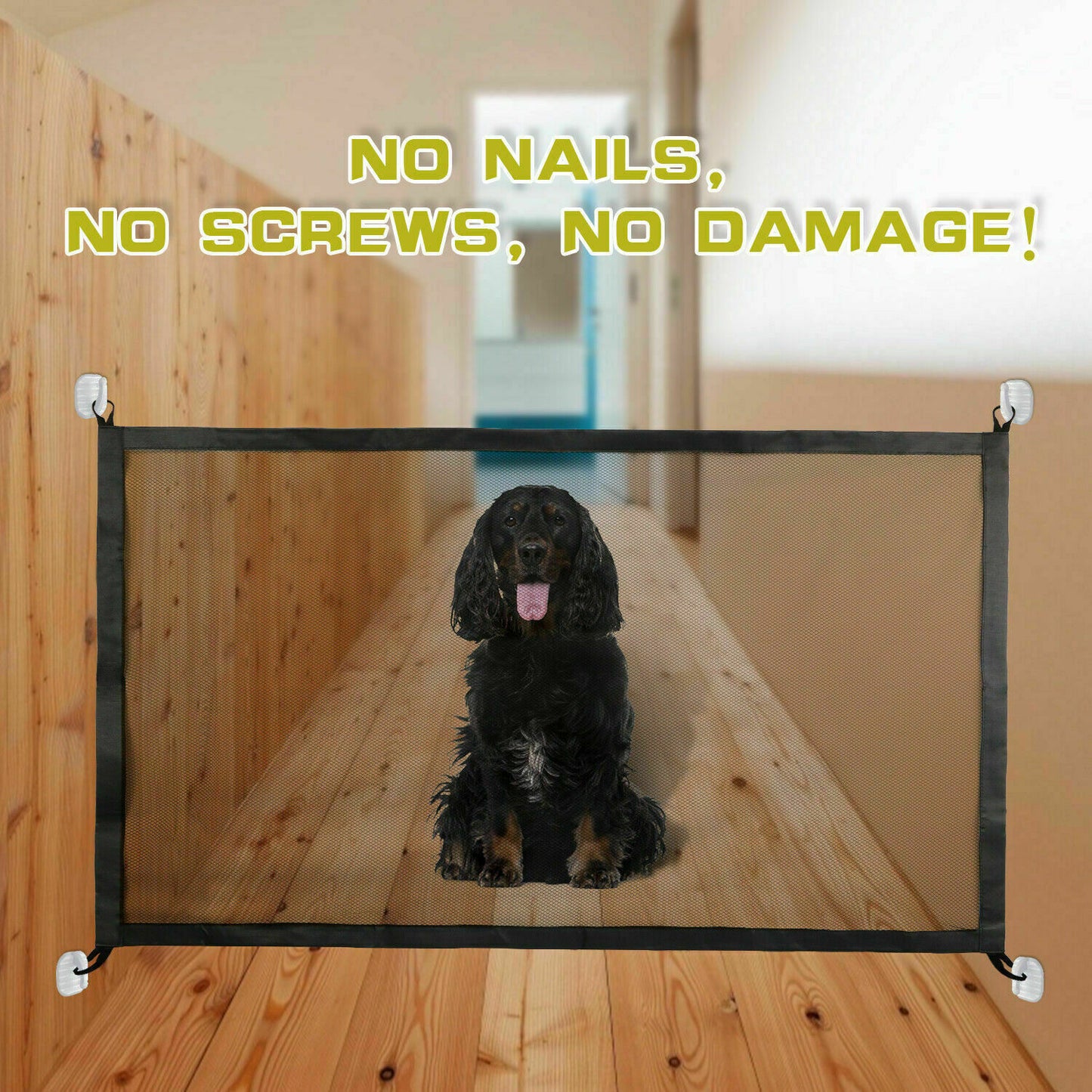 Portable Safety Gate for Pets & Babies – Mesh Guard for Doors & Stairs