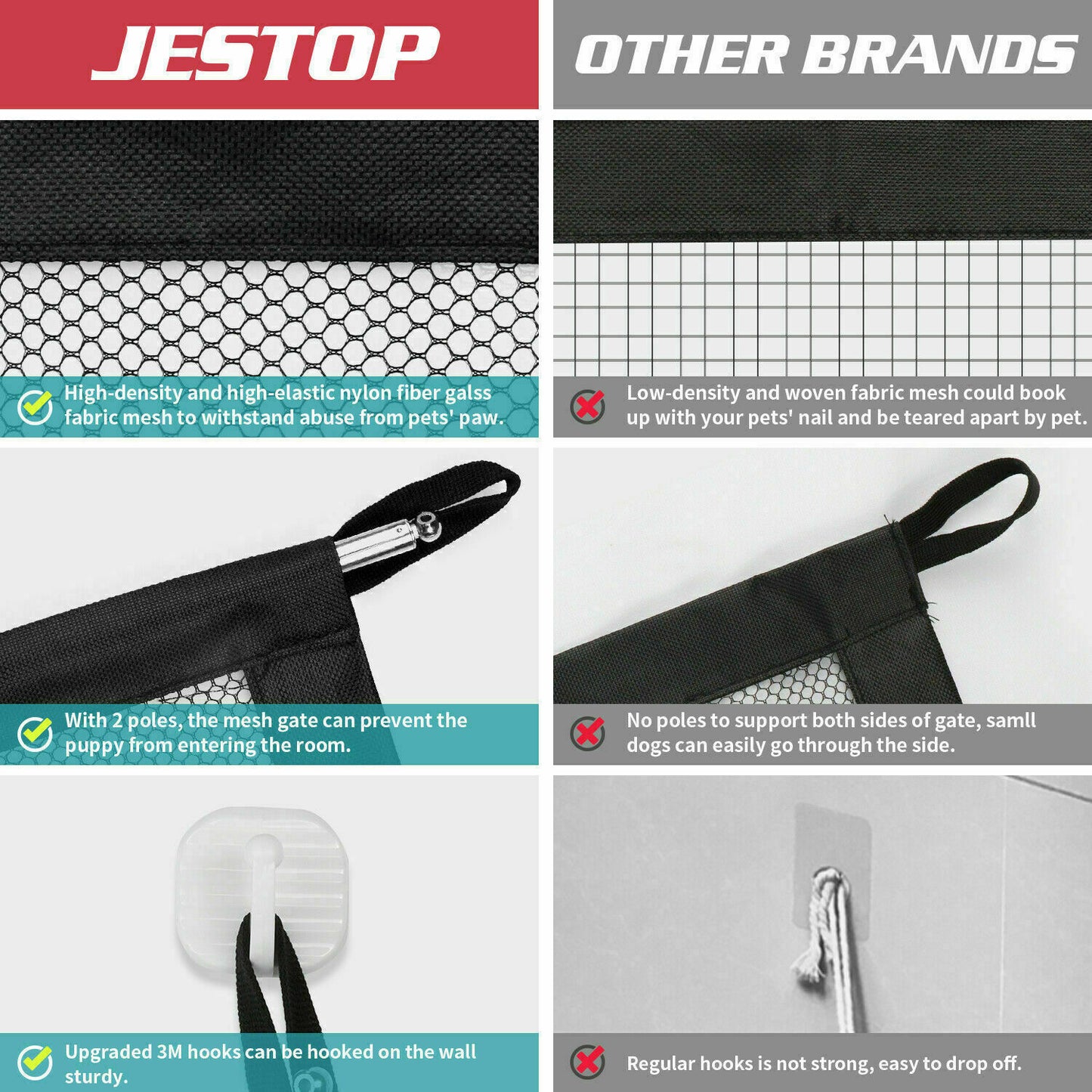 Portable Safety Gate for Pets & Babies – Mesh Guard for Doors & Stairs