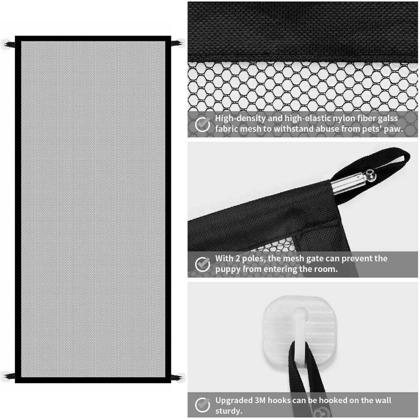 Portable Safety Gate for Pets & Babies – Mesh Guard for Doors & Stairs