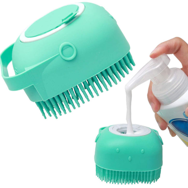 Pet Dog Shampoo Massager Brush – Soft Silicone Bathing Comb for Cats & Dogs, Grooming Scrubber for Short Hair