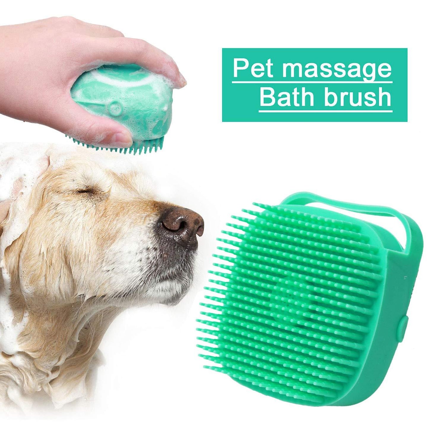 Pet Dog Shampoo Massager Brush – Soft Silicone Bathing Comb for Cats & Dogs, Grooming Scrubber for Short Hair