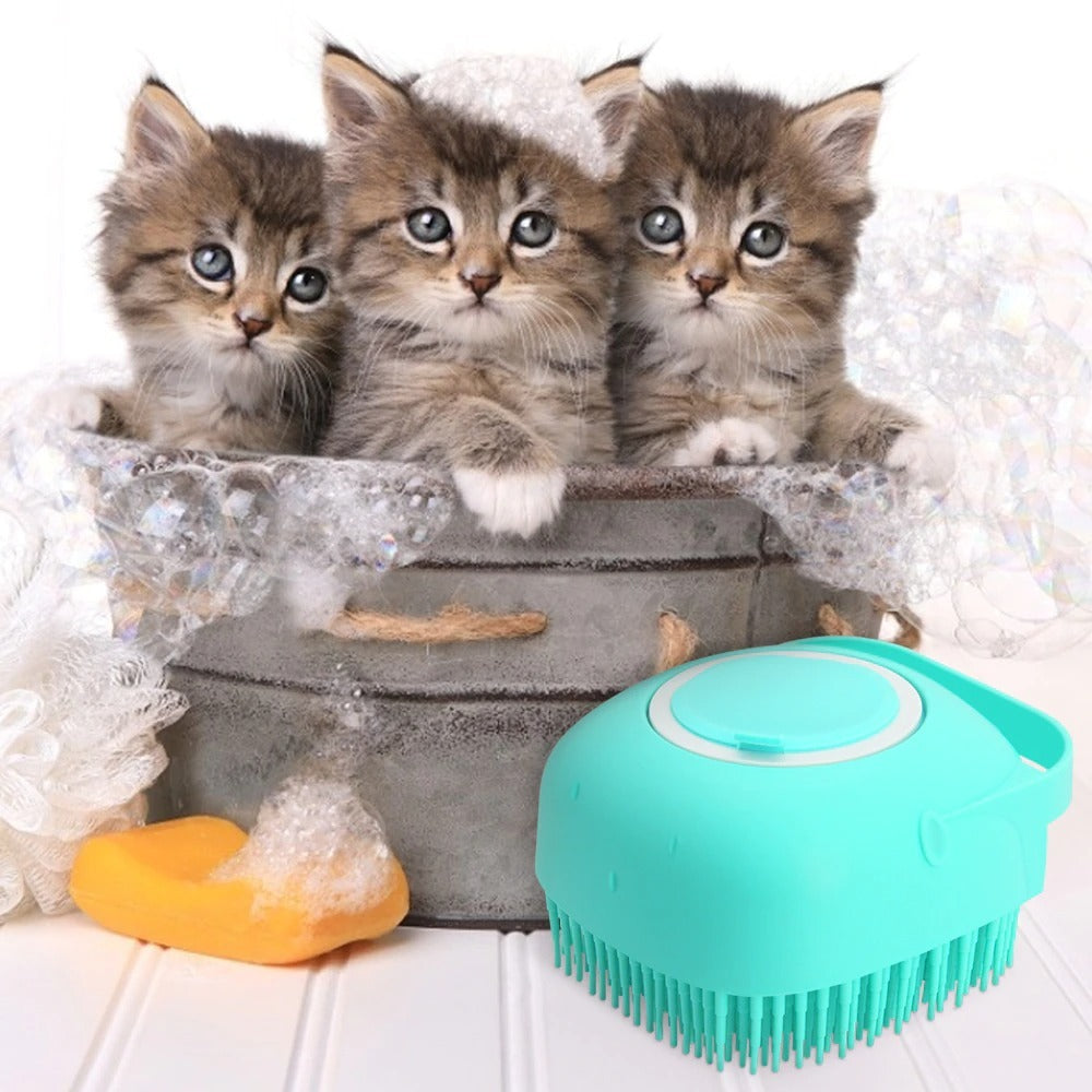 Pet Dog Shampoo Massager Brush – Soft Silicone Bathing Comb for Cats & Dogs, Grooming Scrubber for Short Hair