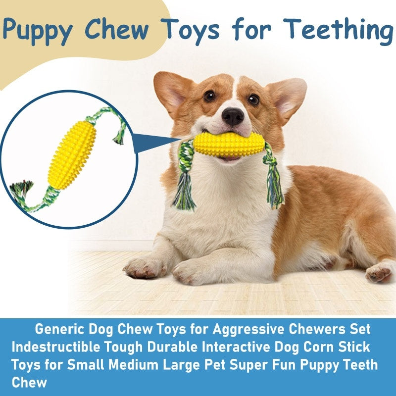 Puppy Toothbrush Corn Chew Toy – Durable Dog Toy for Aggressive Chewers
