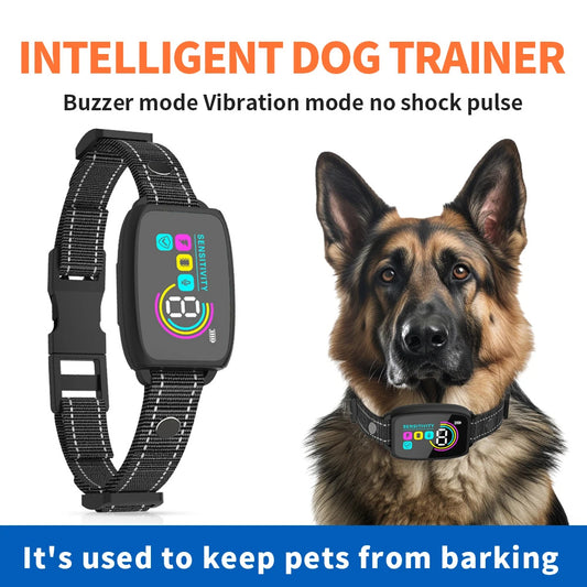 Smart Automatic Anti Barking Dog Collar – Rechargeable, Waterproof & HD Display