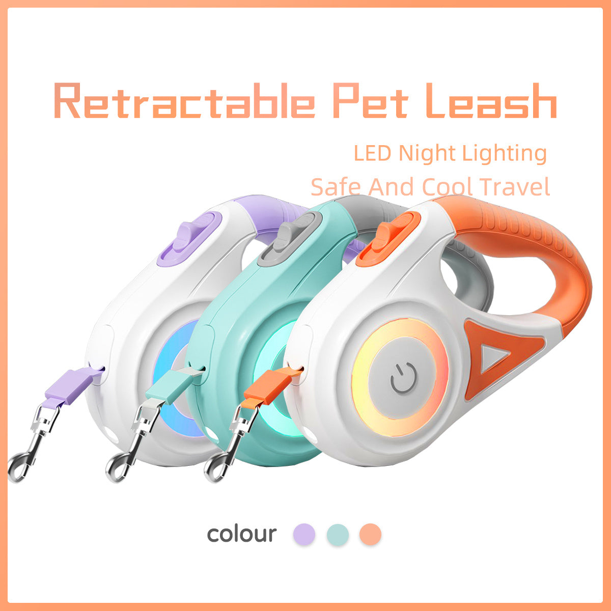 Retractable Dog Leash & Collar UK | Automatic LED Pet Rope | The Petorium
