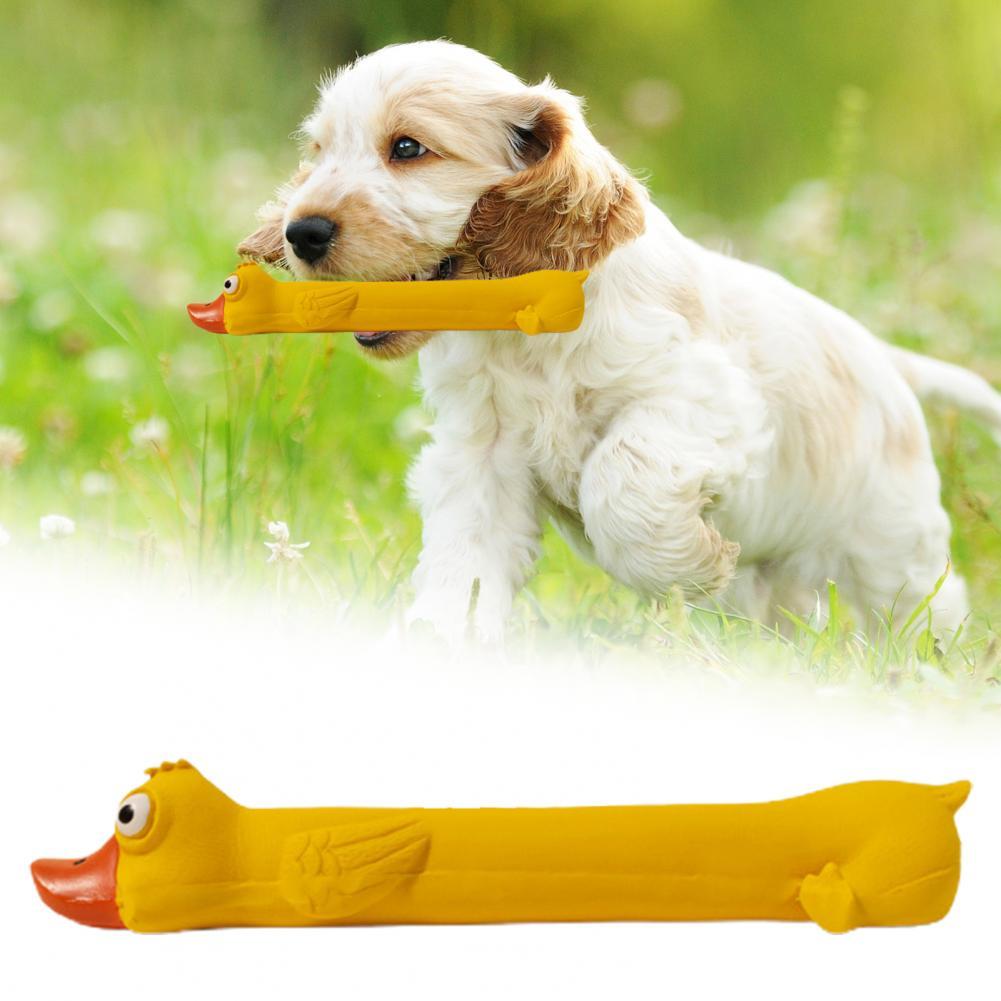 Teeth Grinding Latex Dog Toy | Yellow Duck Squeaky Chew Toy UK