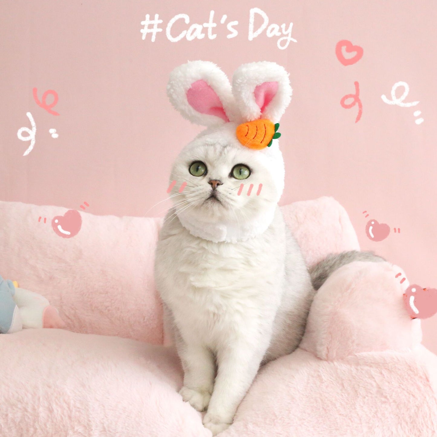 Plush Pet Easter Hat | Cute Bunny Ears for Cats & Dogs