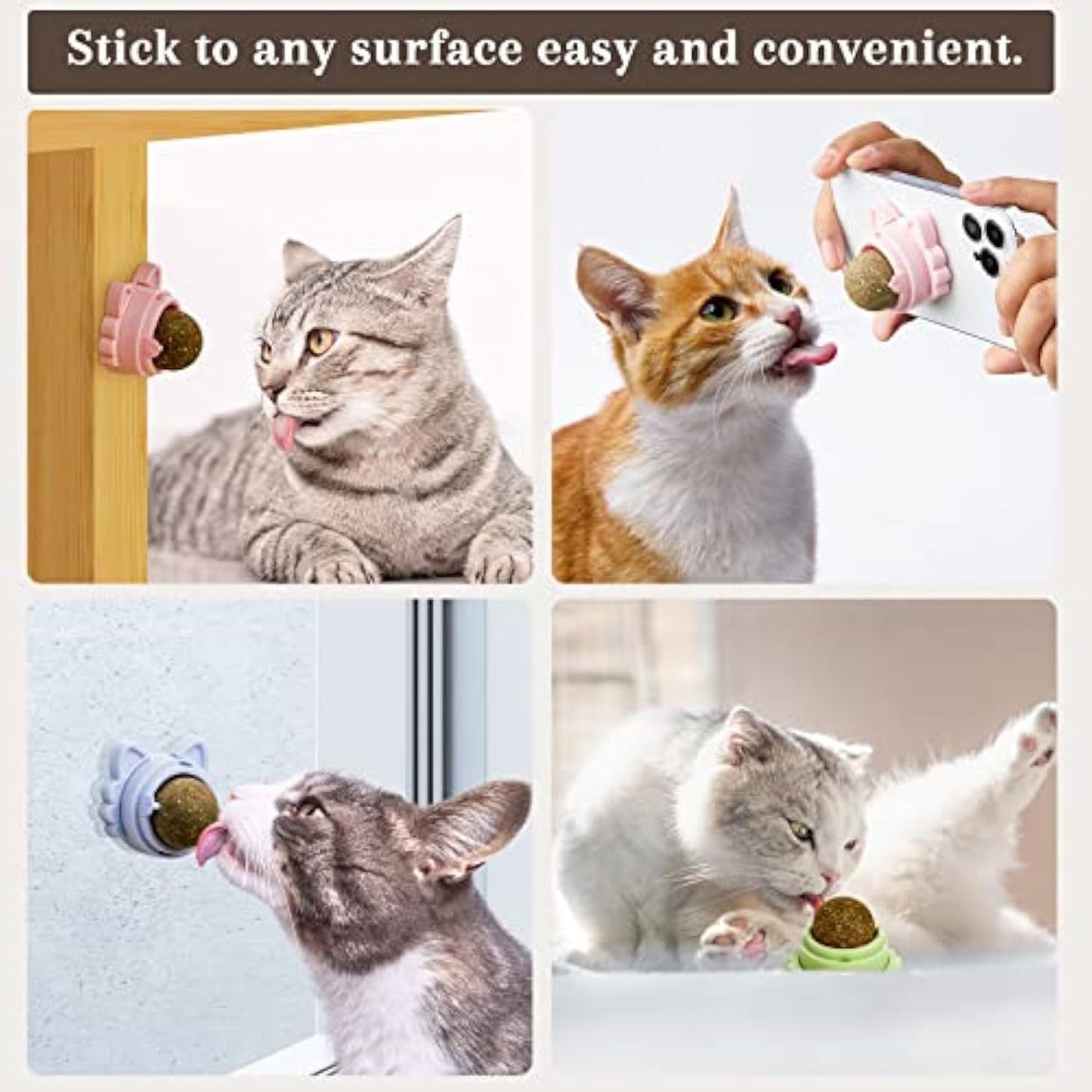 Catnip Balls for Cats – Wall-Mounted Dental Chew & Treat Toy