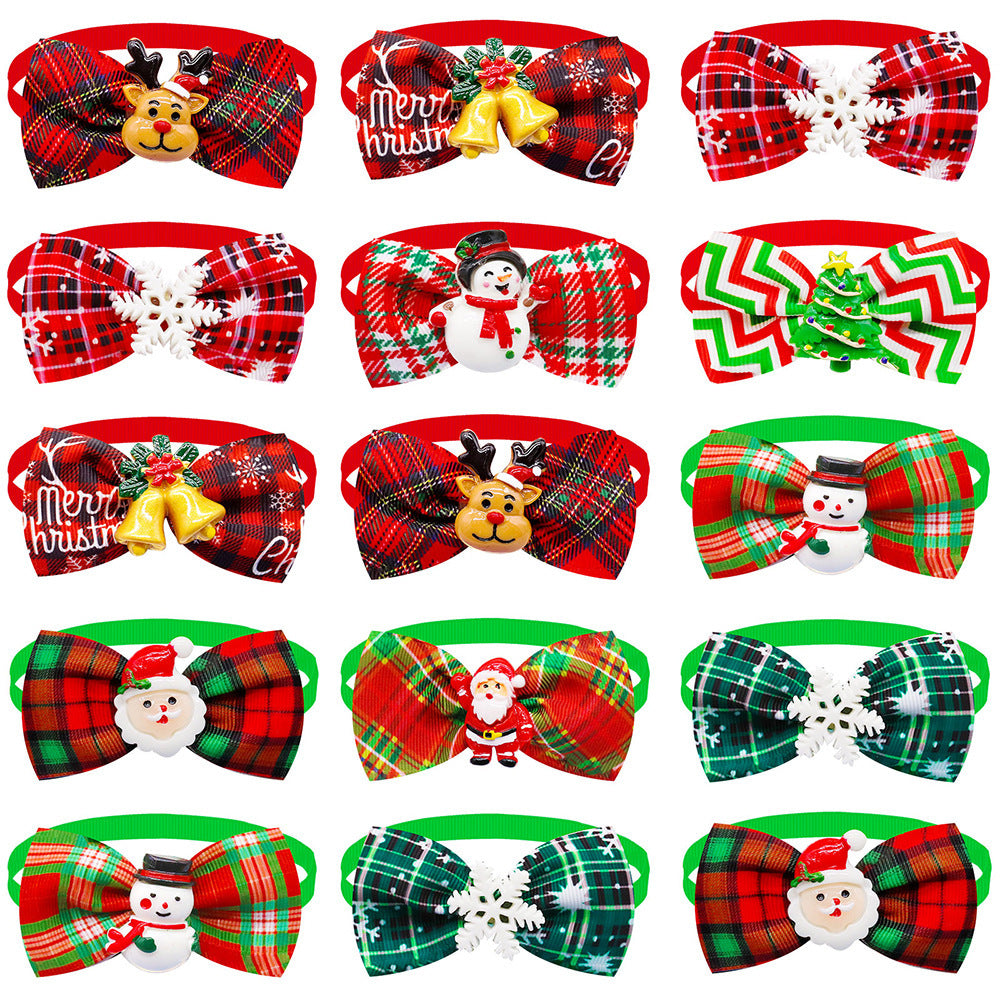 Plaid Pet Collar with Bow Tie | Dog & Cat Accessories