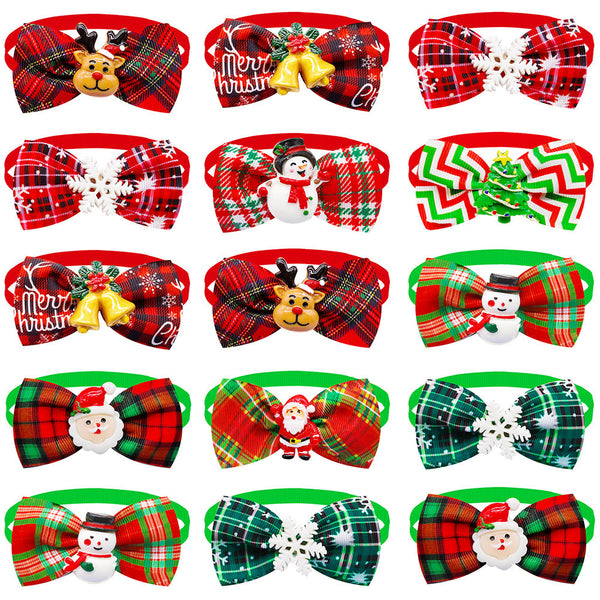Plaid Pet Collar with Bow Tie | Dog & Cat Accessories