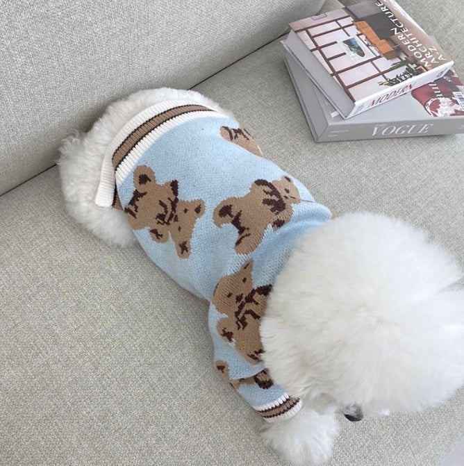 Dog & Cat Sweater | Preppy Striped V-Neck Winter Vest