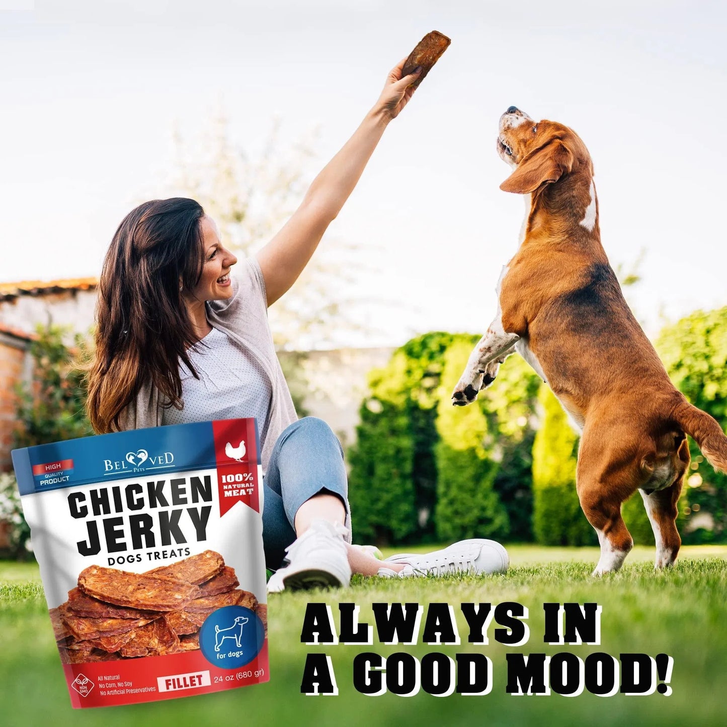 Chicken Jerky Dog Treats – 1.5 lb Grain-Free, Human Grade & High Protein