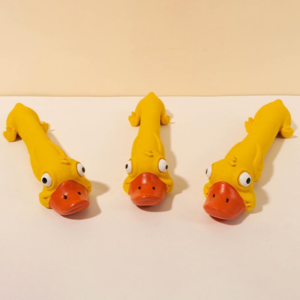 Teeth Grinding Latex Dog Toy | Yellow Duck Squeaky Chew Toy UK