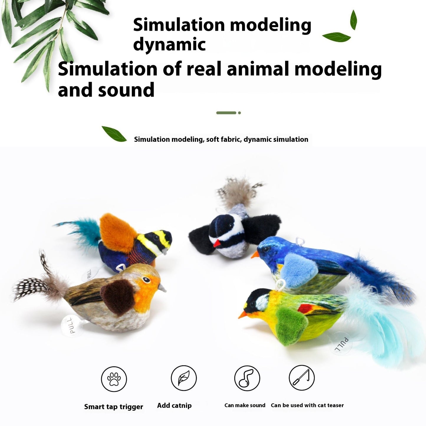 Bird Sound Plush Toy UK | Hanging Pet Simulation Toy | The Petorium