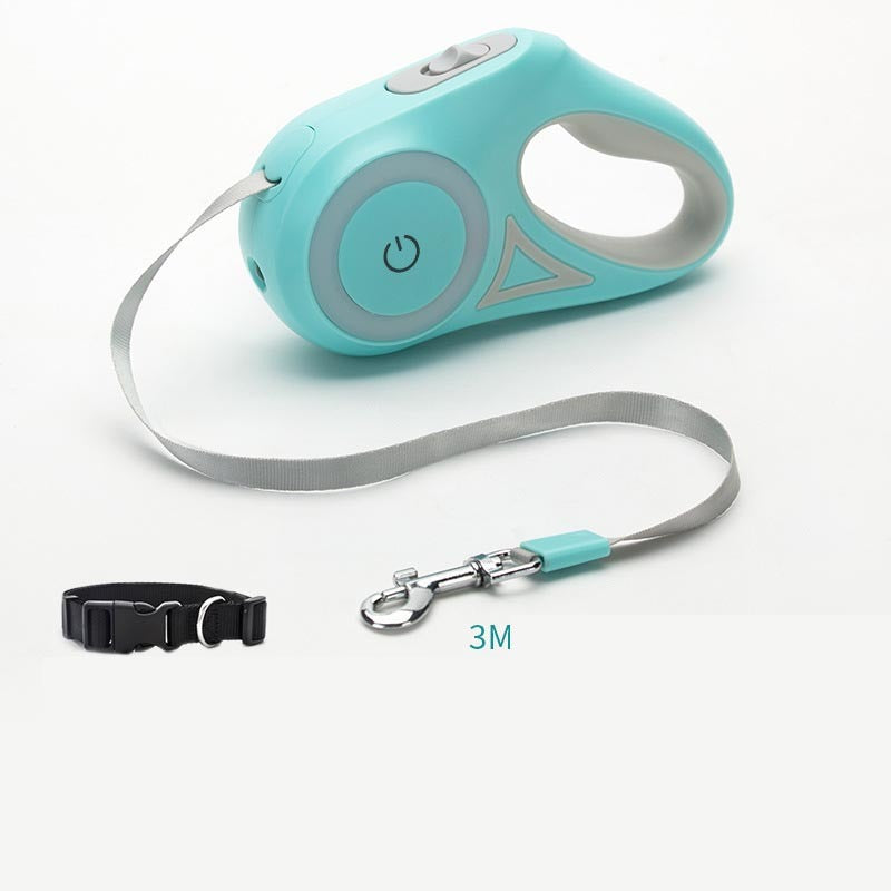 Retractable Dog Leash & Collar UK | Automatic LED Pet Rope | The Petorium