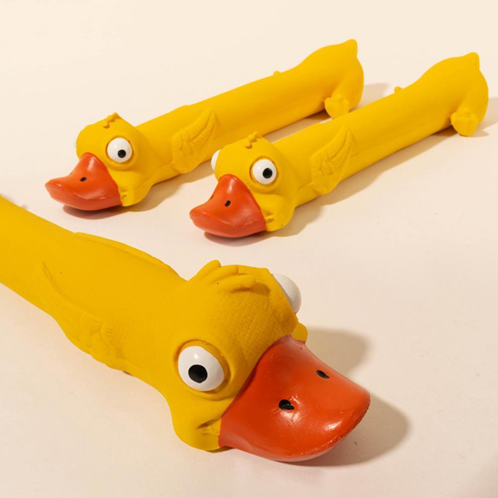 Teeth Grinding Latex Dog Toy | Yellow Duck Squeaky Chew Toy UK