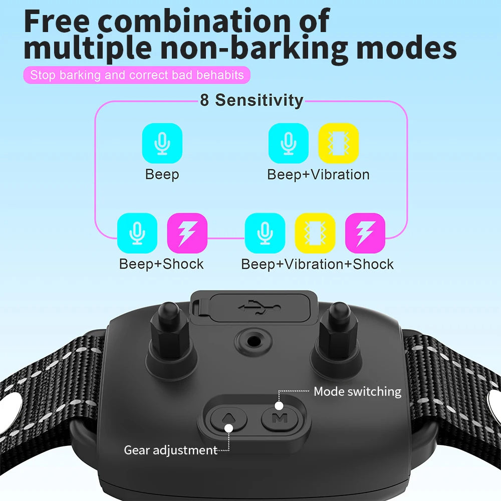 Smart Automatic Anti Barking Dog Collar – Rechargeable, Waterproof & HD Display
