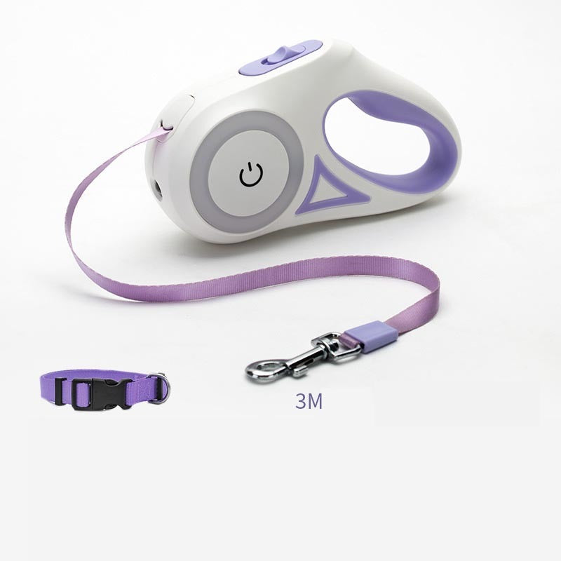 Retractable Dog Leash & Collar UK | Automatic LED Pet Rope | The Petorium