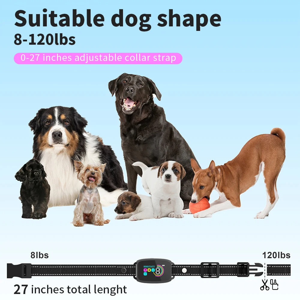 Smart Automatic Anti Barking Dog Collar – Rechargeable, Waterproof & HD Display