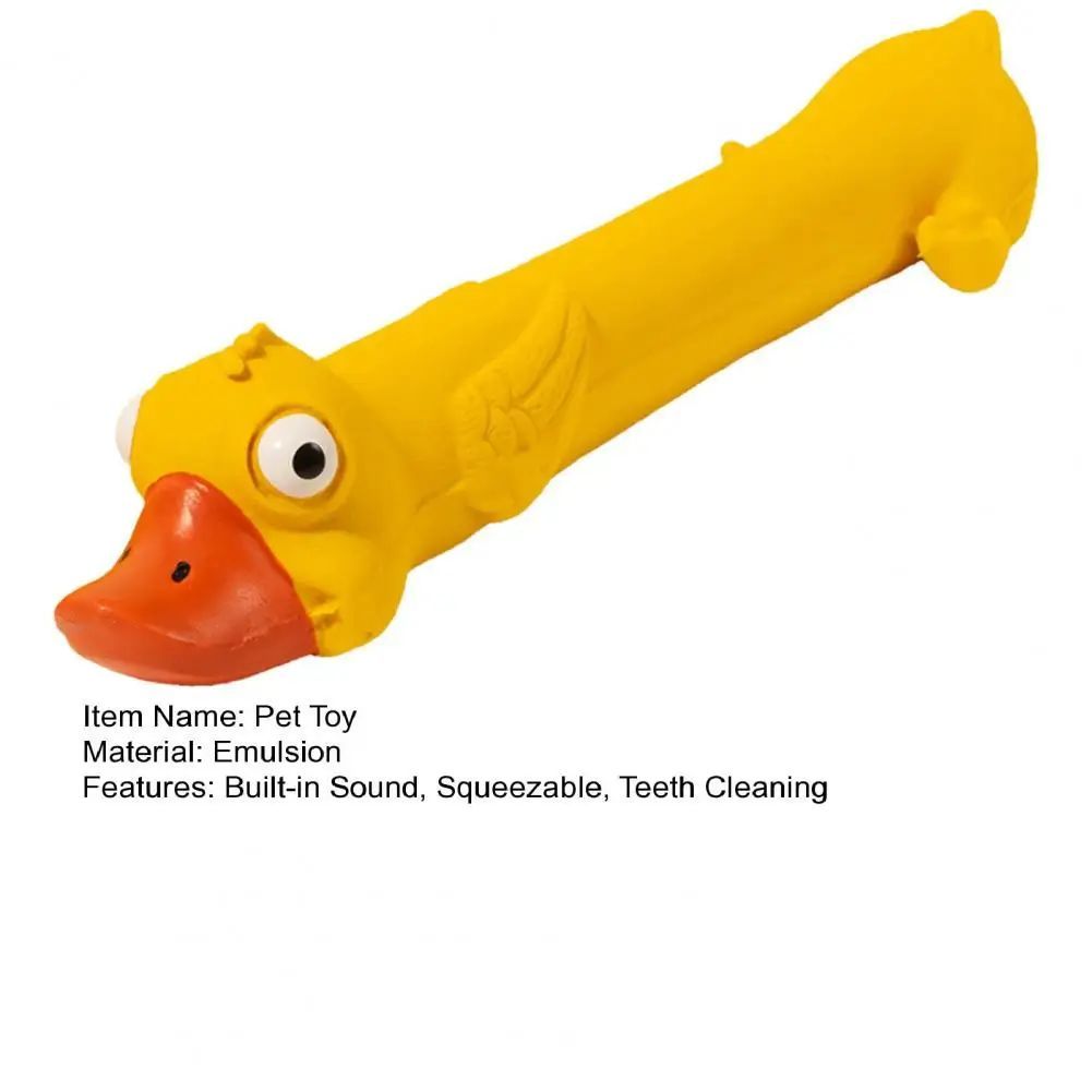 Teeth Grinding Latex Dog Toy | Yellow Duck Squeaky Chew Toy UK