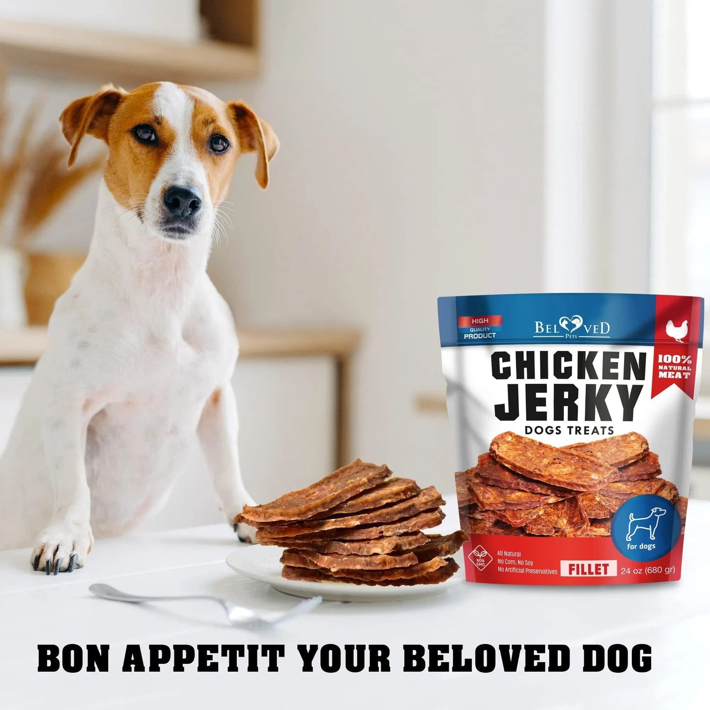 Chicken Jerky Dog Treats – 1.5 lb Grain-Free, Human Grade & High Protein