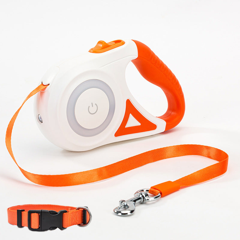 Retractable Dog Leash & Collar UK | Automatic LED Pet Rope | The Petorium
